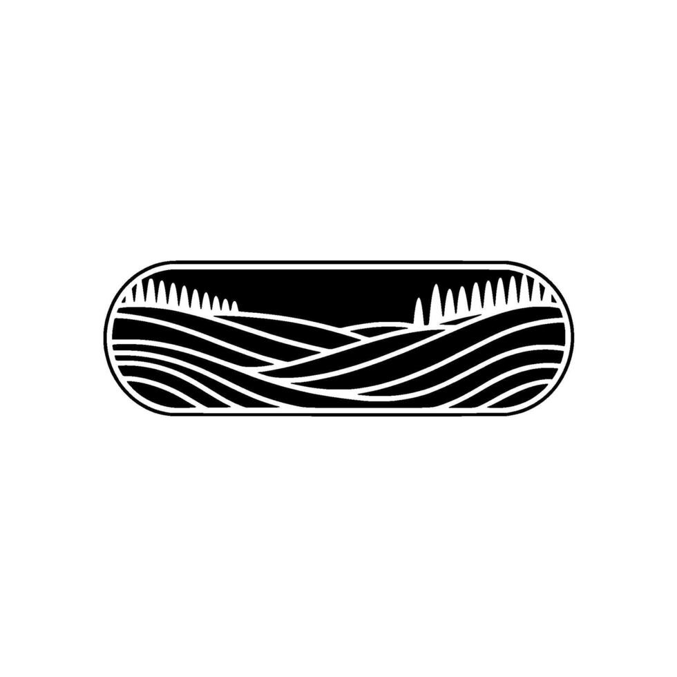 Minimalist Landscape Silhouette, Textured Horizon vector