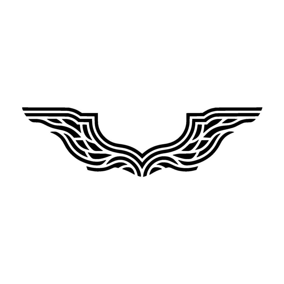 Intricate Wing Motif, Tribal , Minimalist Emblem vector