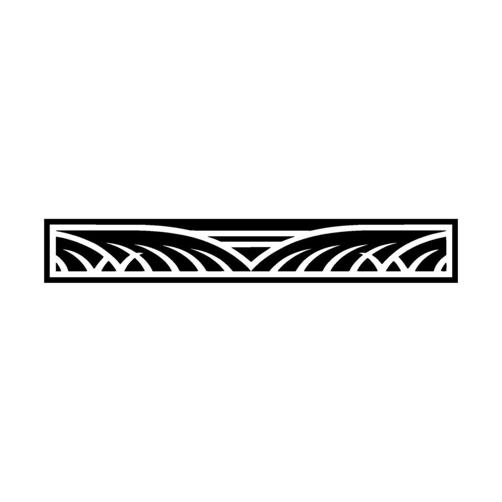 Geometric Wave Border, Minimalist , Black and White vector