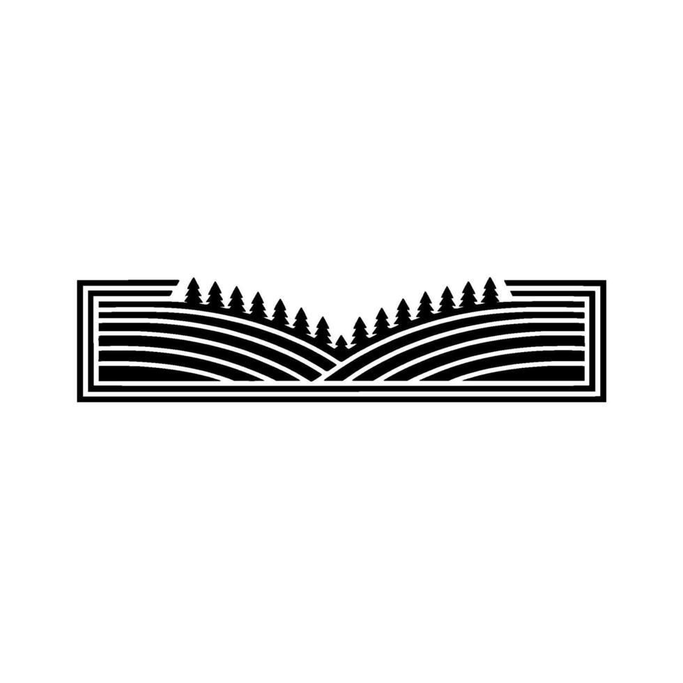 Minimalist Landscape Emblem Rural Harmony Growth, Hills vector