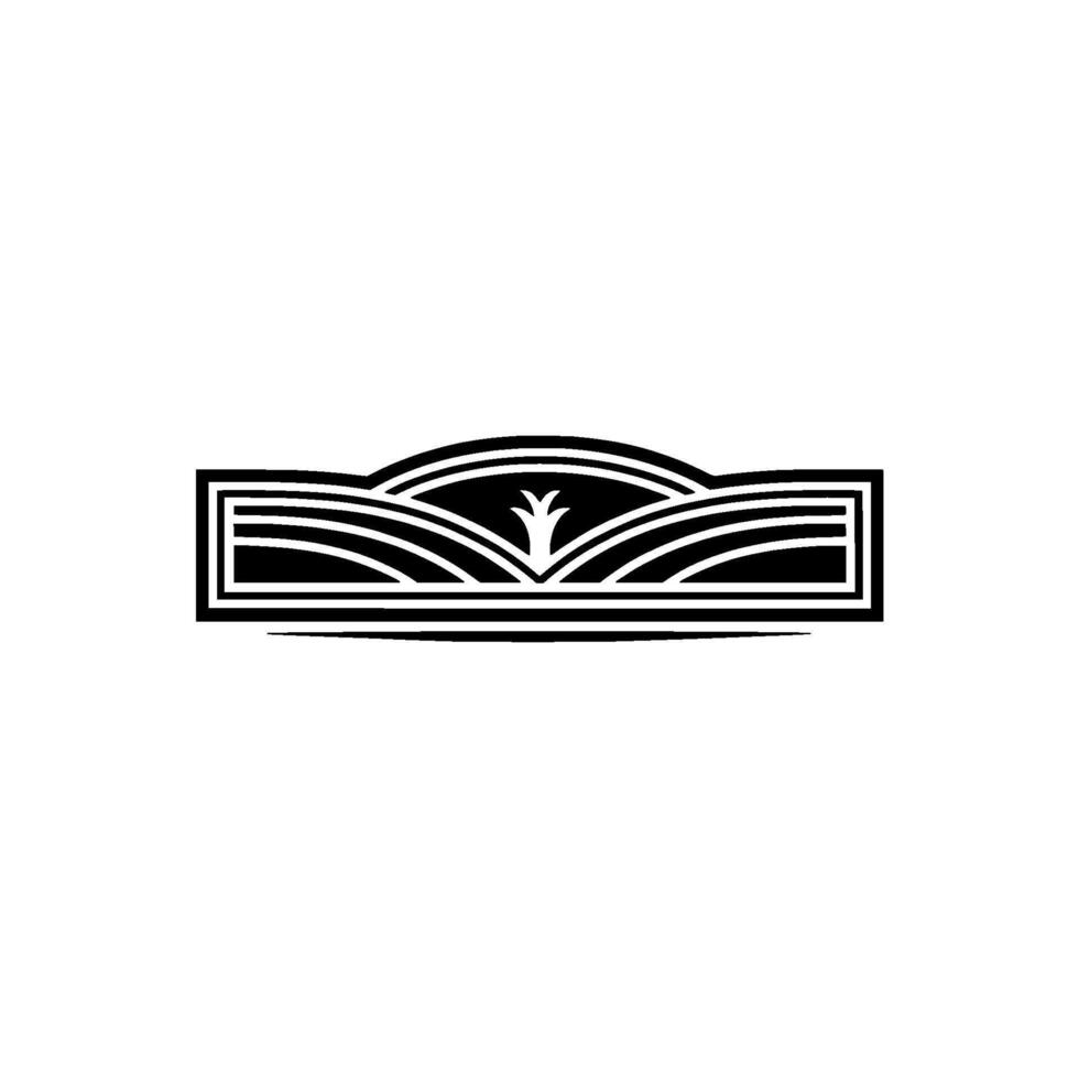 Geometric Landscape Emblem, Vintage Revival, Retro vector
