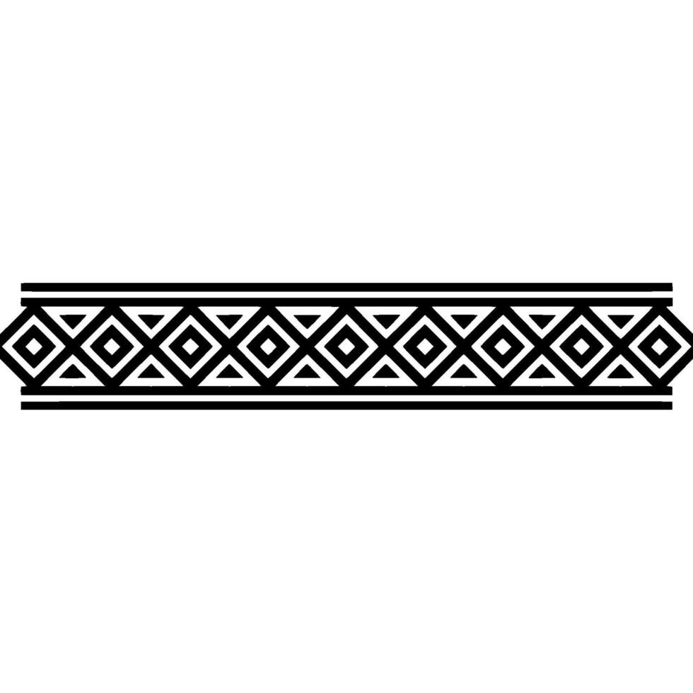 Geometric Border, Stylized Diamond Pattern, Minimalist - Linear vector