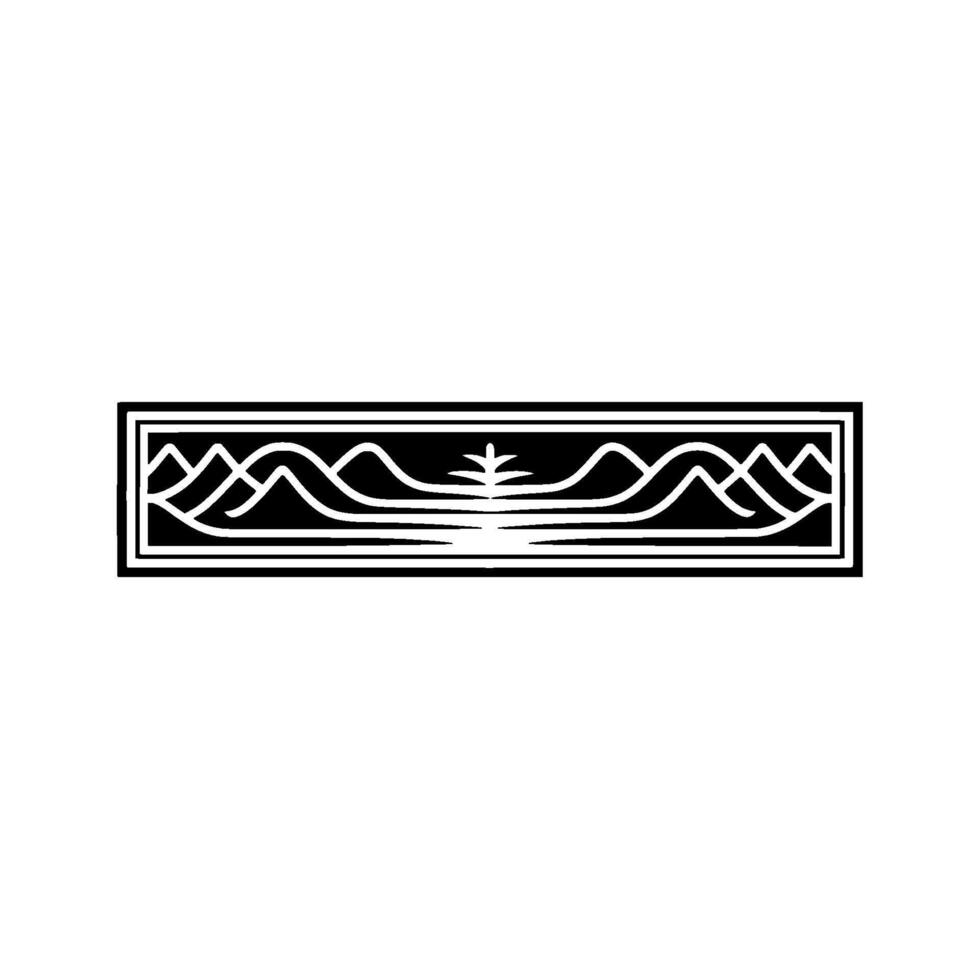 Oceanic Deco Minimalist Wave Emblem vector