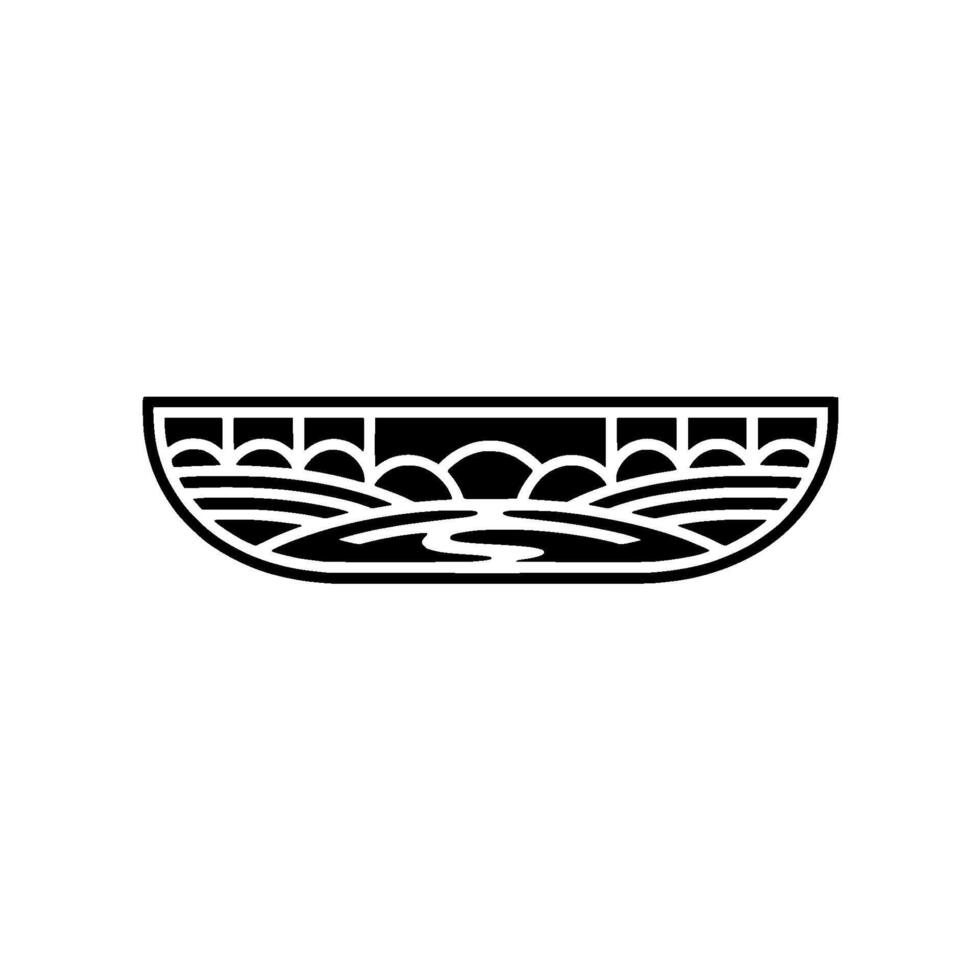 Minimalist Landscape Silhouette, Coastal Horizon, Coastline vector