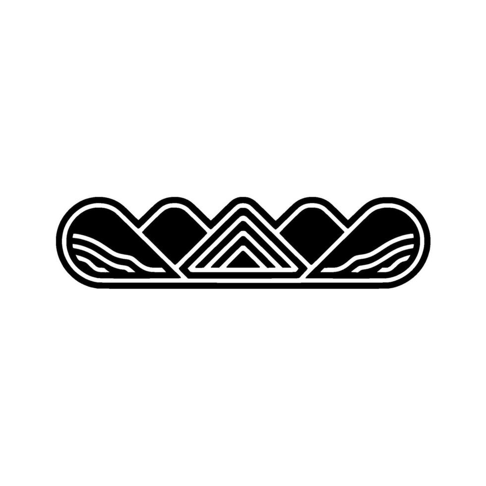 Geometric Wave Crest Emblem, Minimalist Mountain Silhouette vector