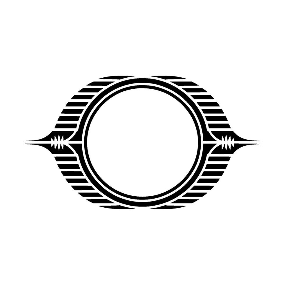 Geometric Tribal Ornament, Circular Frame vector
