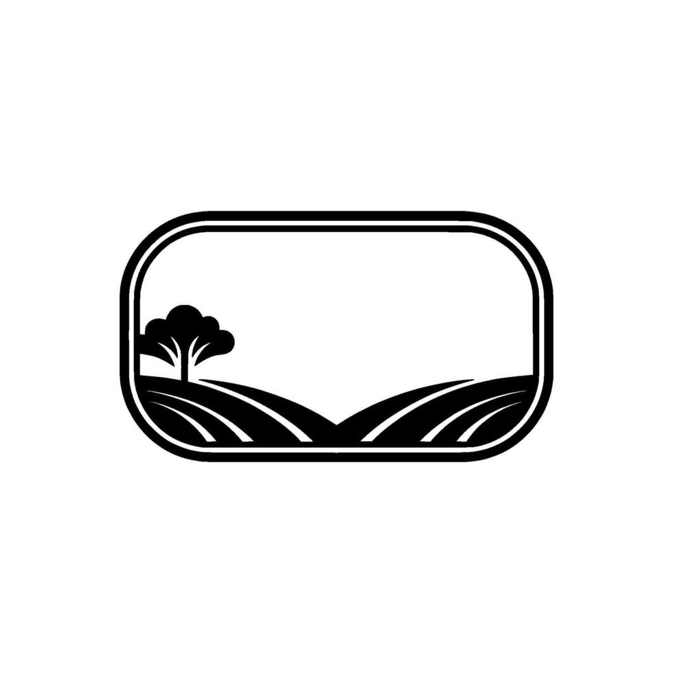 Serene Landscape Window, Minimalist Emblem vector