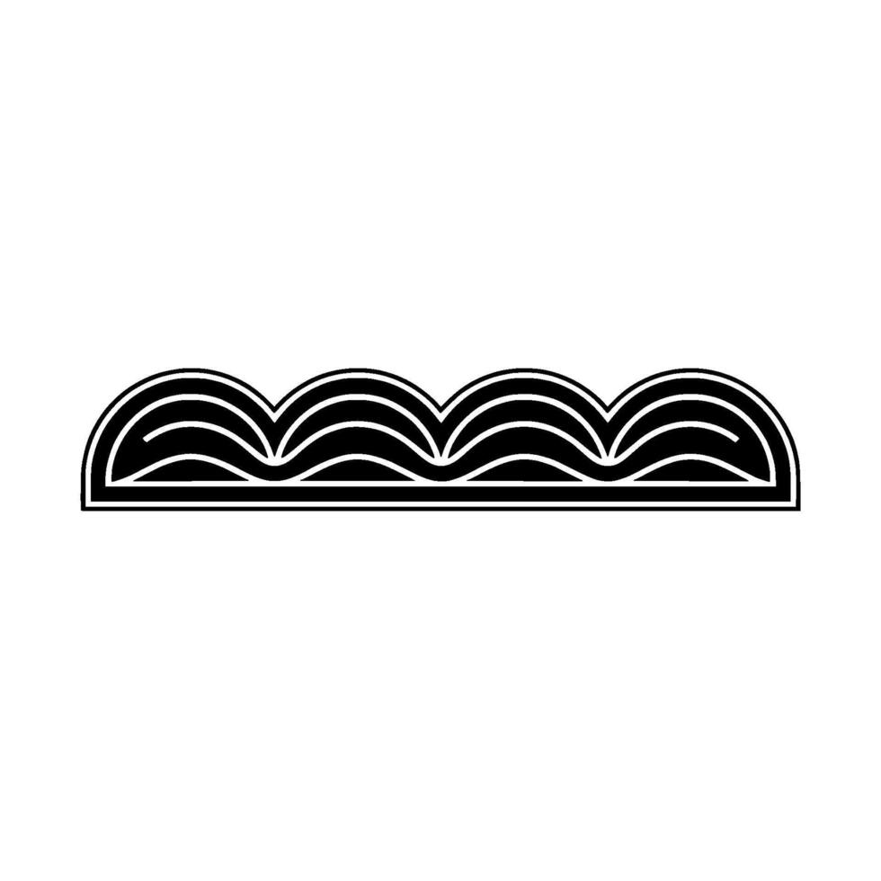 Minimalist Wave Crest Border, Geometric vector