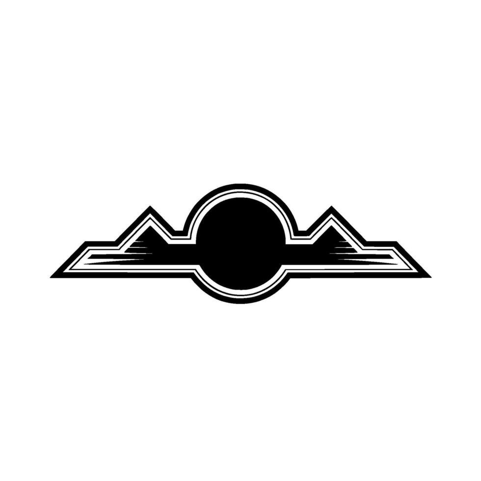 Geometric Horizon Minimalist Mountain Sun Emblem vector