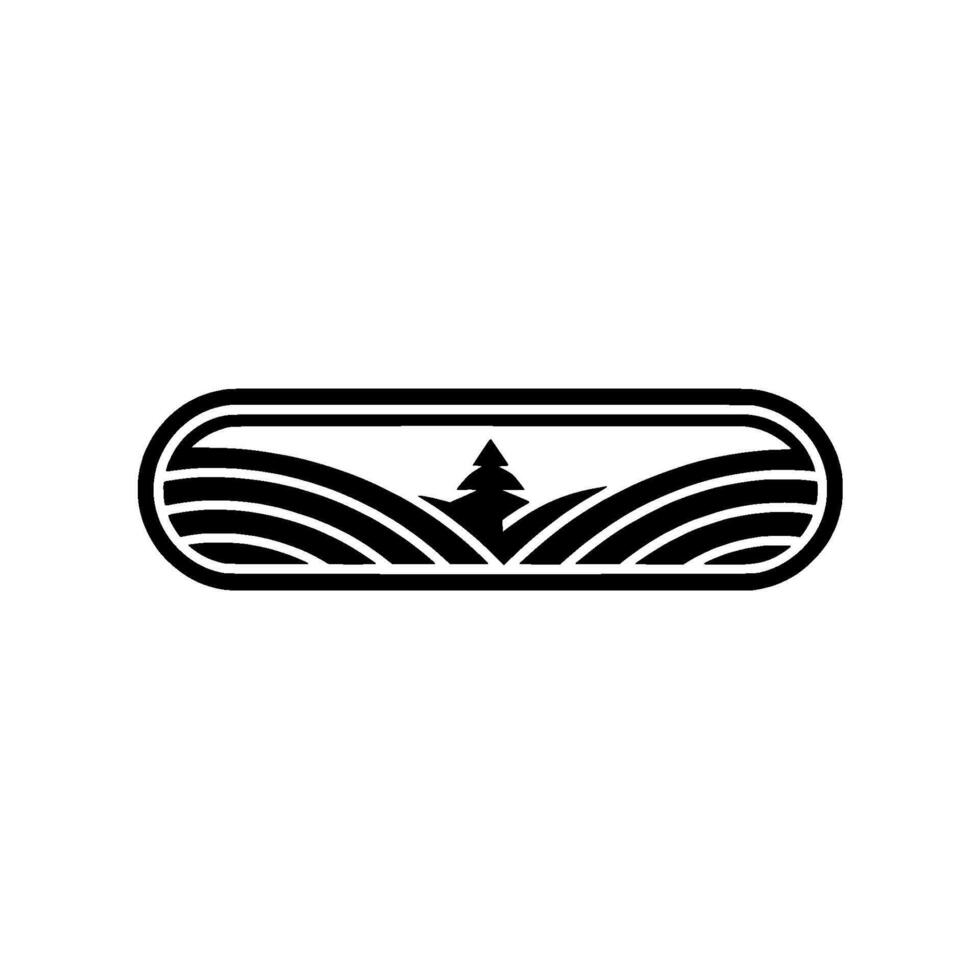 Minimalist Mountain Landscape Emblem, Rustic Wilderness vector