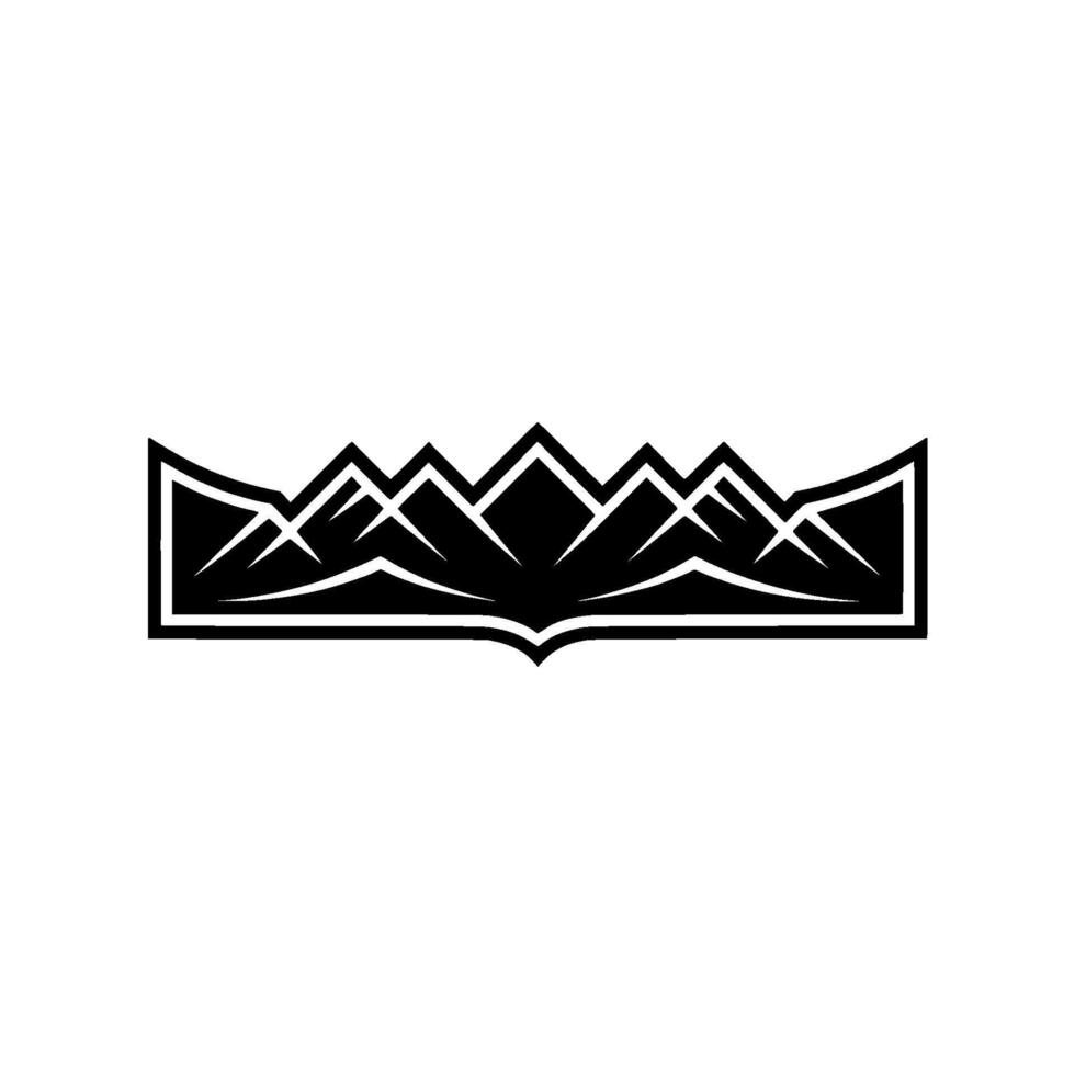 Mountain Crown Emblem, Bold Geometric vector