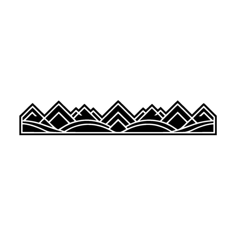 Geometric Mountainscape Border, Minimalist, Mountains vector