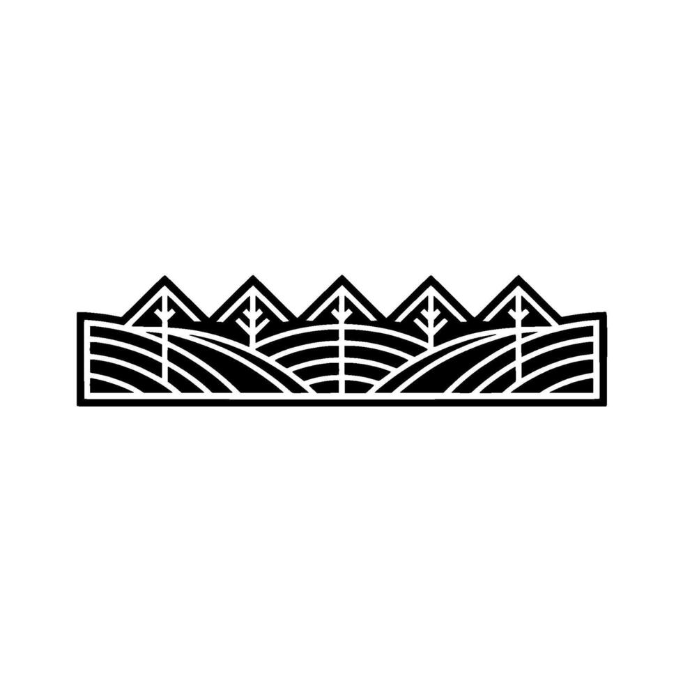 Minimalist Mountain Range Landscape Emblem vector
