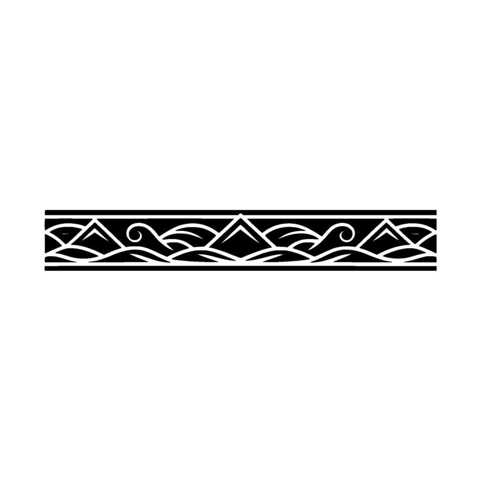 Stylized Wave Border, Celtic , Black and White vector