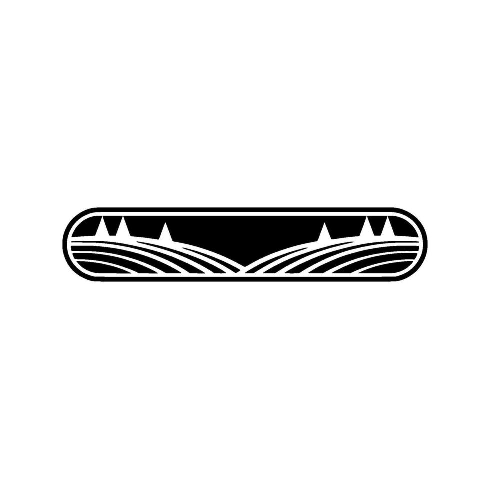 Minimalist Landscape Emblem, Rural Silhouette, Outline vector