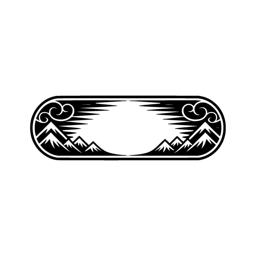 Mountainscape Emblem, Vintage Silhouette vector