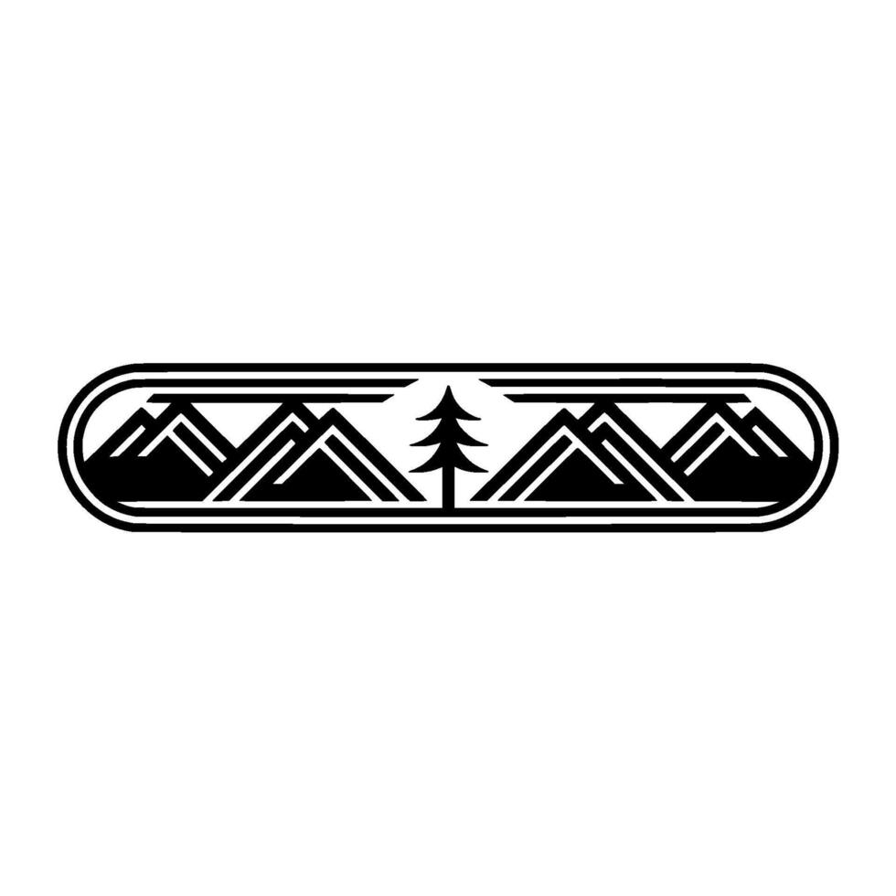 Geometric Mountain Range Emblem, Vintage Adventure vector