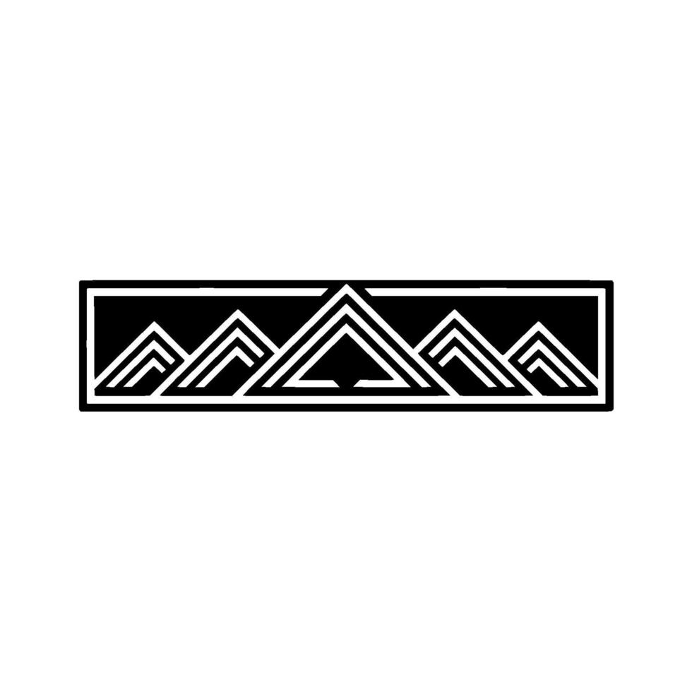 Geometric Mountain Range, Art Deco Style Emblem vector