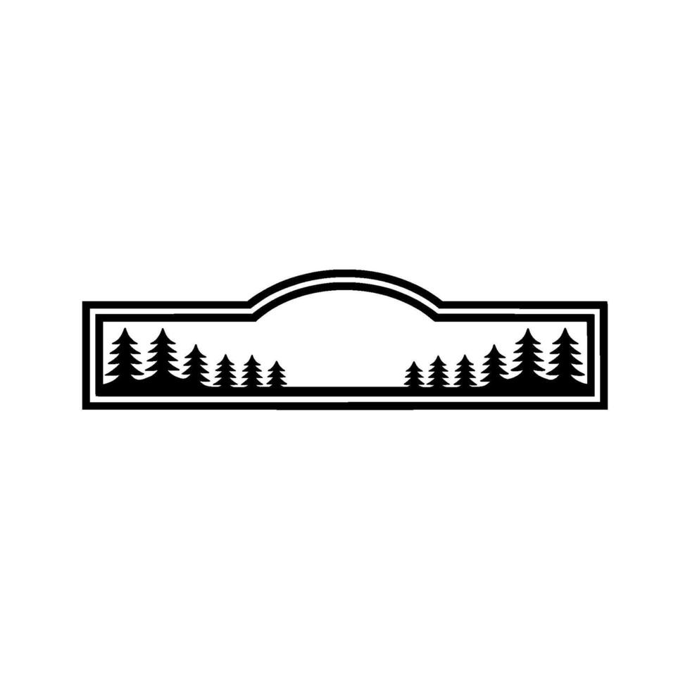Minimalist Mountain Silhouette with Forest Line vector