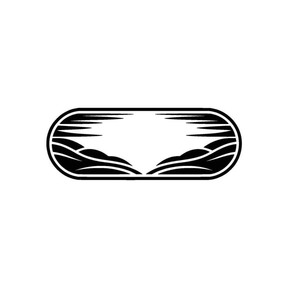 Horizon Silhouette, Minimalist Landscape Emblem vector