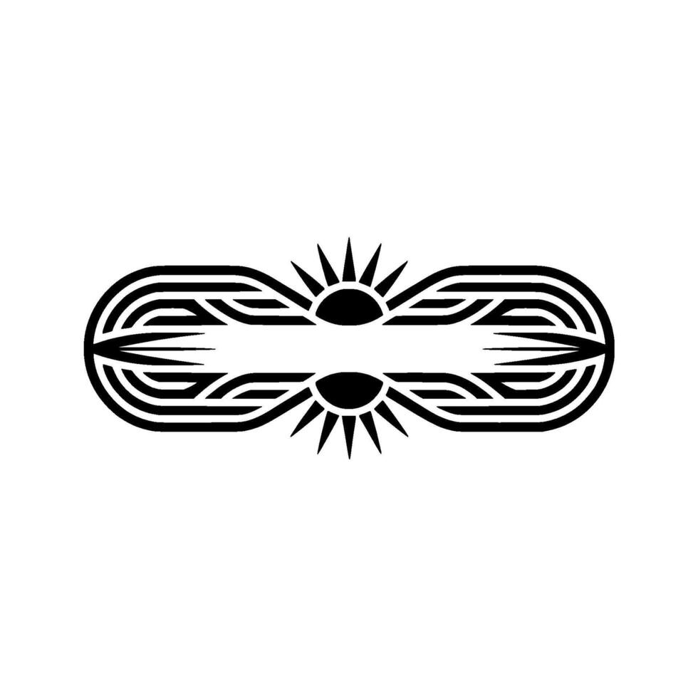 Tribal Sunrise Emblem, Geometric , Symbolic Motif vector