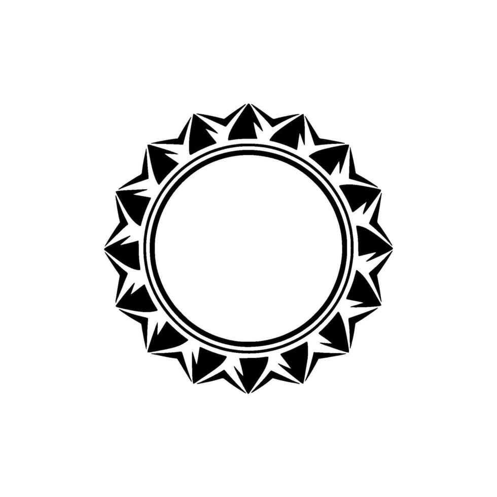 Geometric Sunburst Emblem, Tribal Style vector