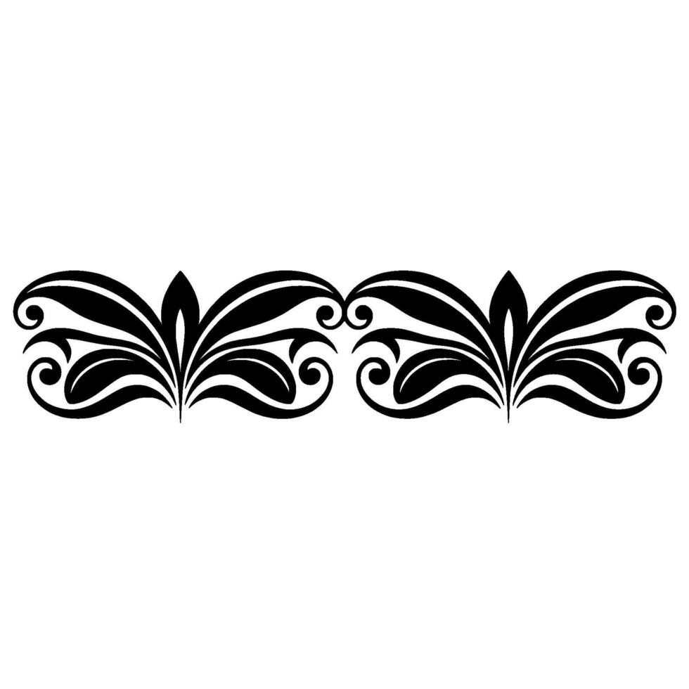 Elegant Black Floral Border, Vintage Element, alternate version 43 vector