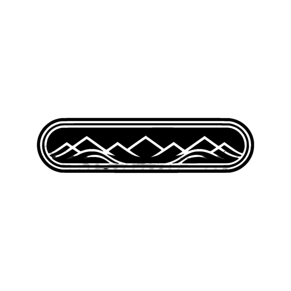 Minimalist Mountain Wave Emblem, Modern Adventure vector