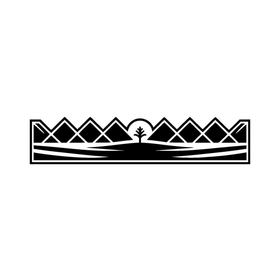Minimalist Mountainscape Emblem, Growth Resilience vector