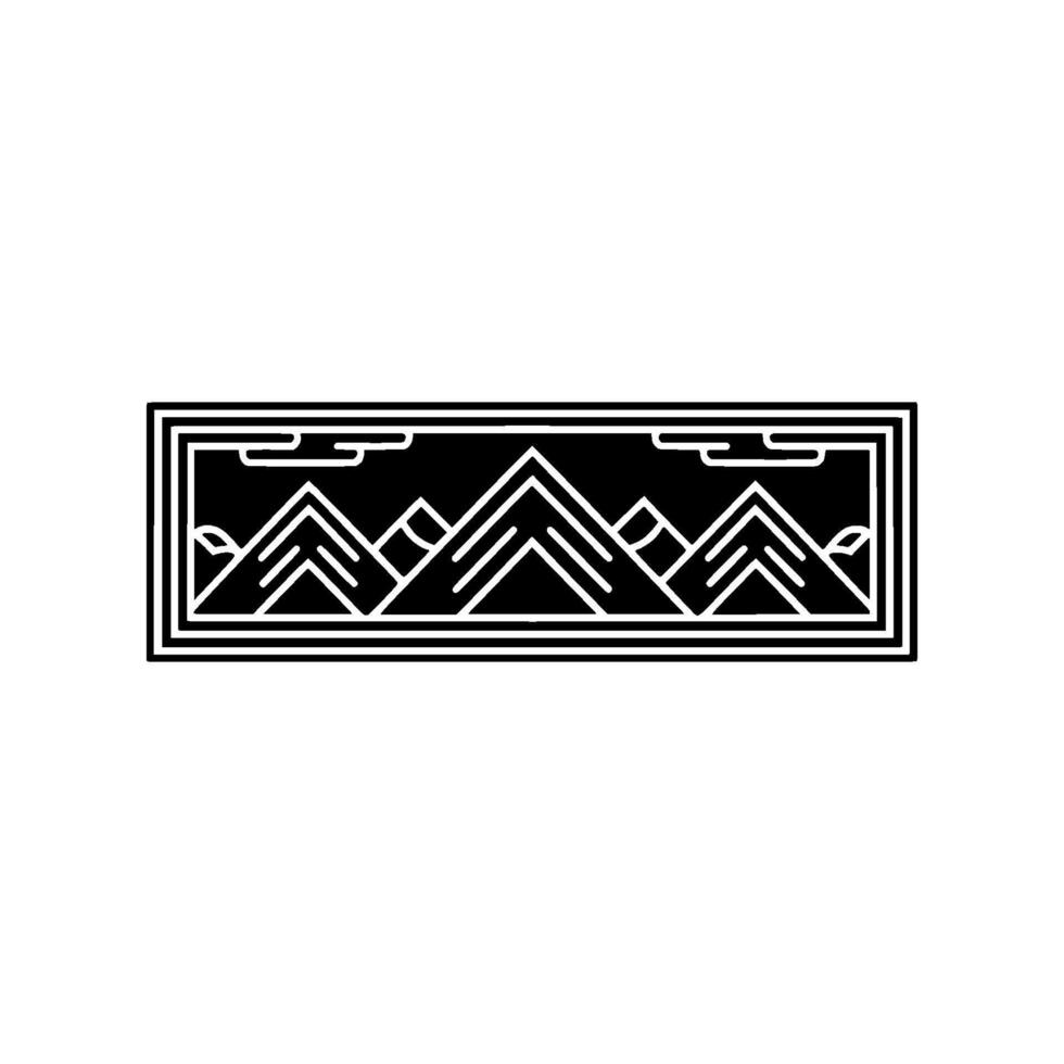 Geometric Mountainscape, Art Deco Border, Mountains vector