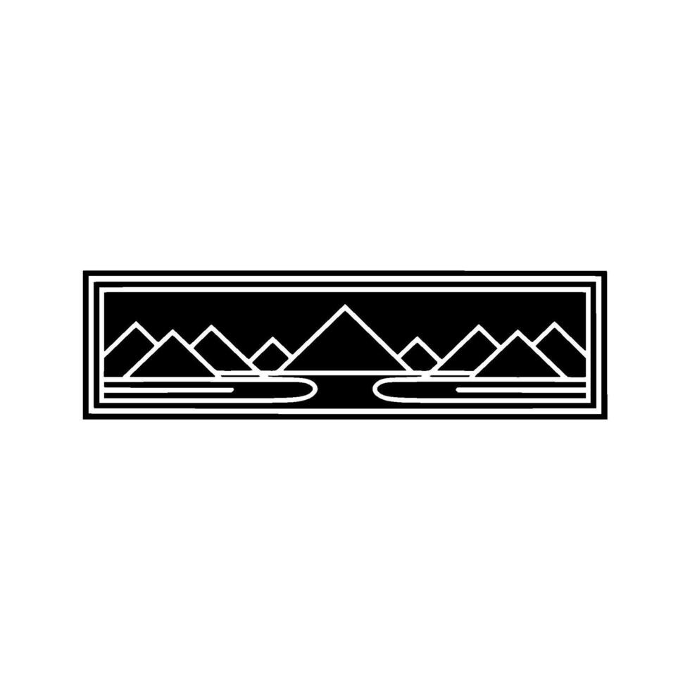 Geometric Mountainscape, Minimalist Landscape Emblem - Mountains vector