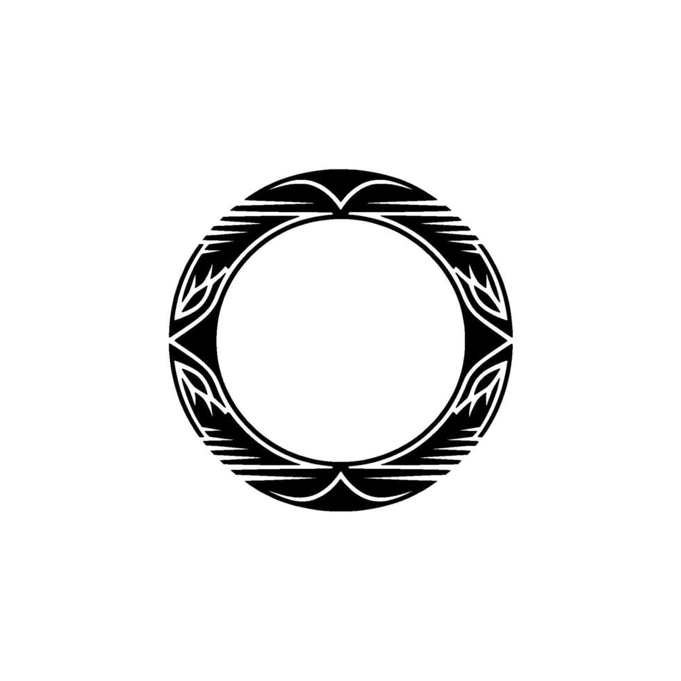 Tribal Circle Ornament, Intricate Black, Pattern vector