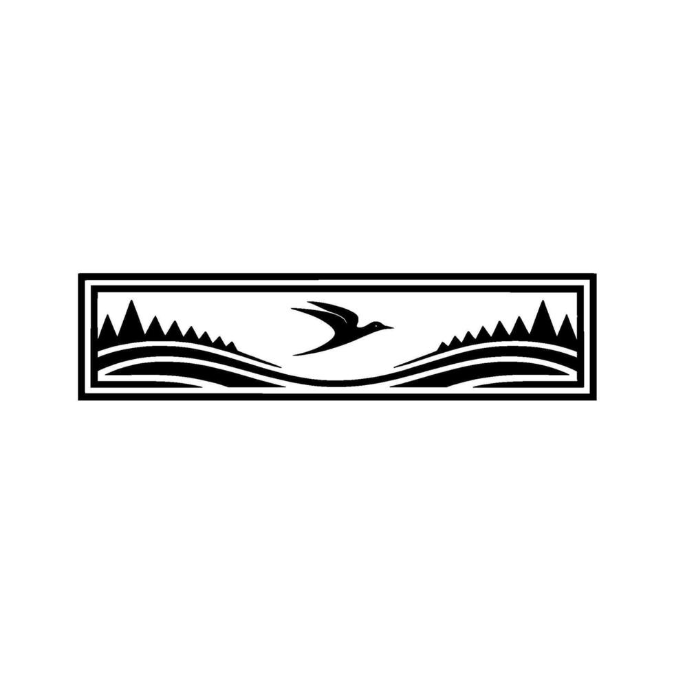 Soaring Freedom Mountain Silhouette Emblem vector