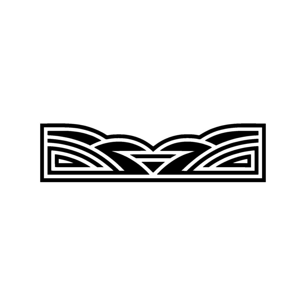 Geometric Wavecrest Border, Art Deco Style vector