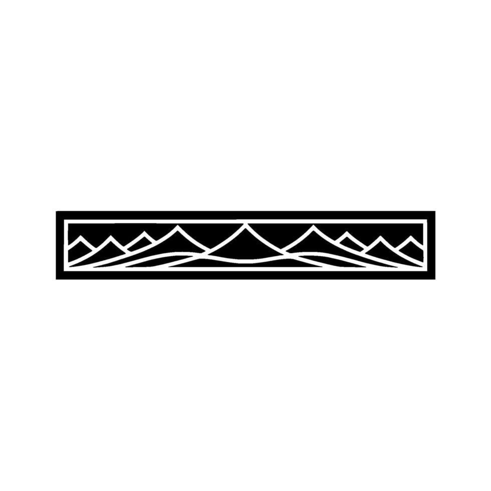 Minimalist Mountainscape Border, Geometric, Mountain vector