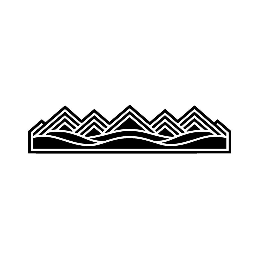 Minimalist Mountain Range Silhouette, Geometric Landscape vector