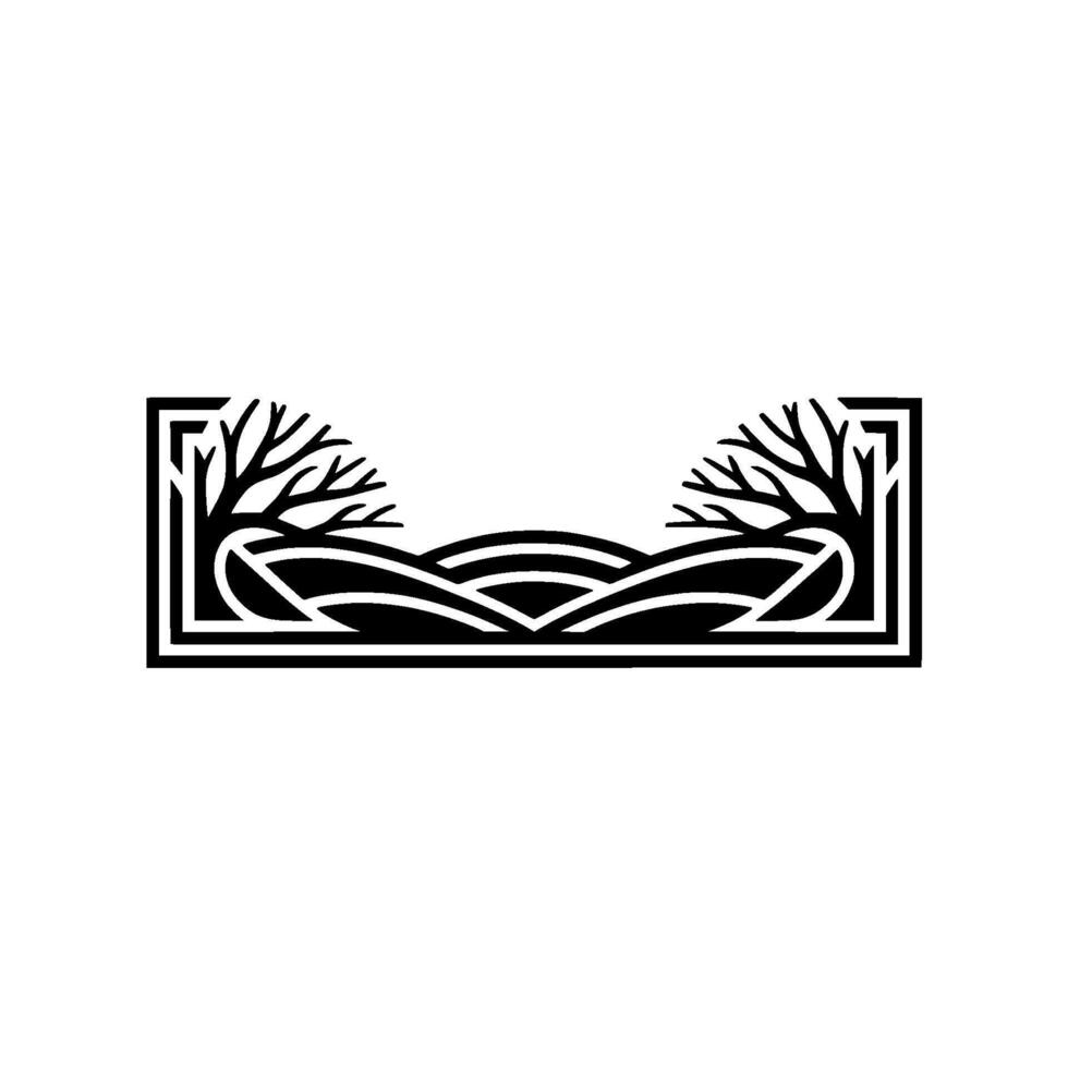 Stylized Landscape Emblem, Rustic Elegance vector