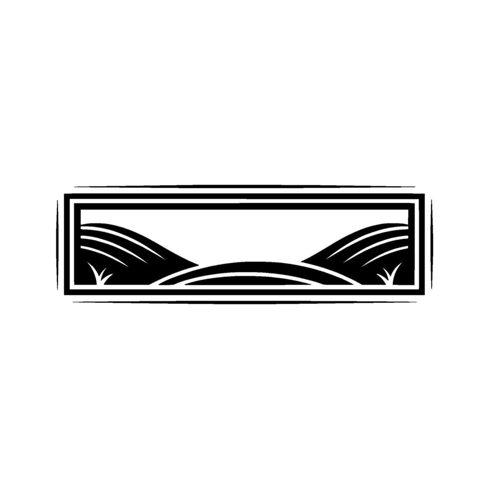 Minimalist Landscape Emblem, Serene Horizon, Rural vector