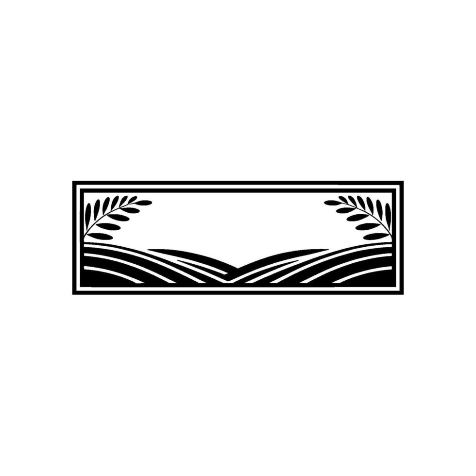 Minimalist Landscape Emblem, Rural Serenity, Geometric, Serene vector