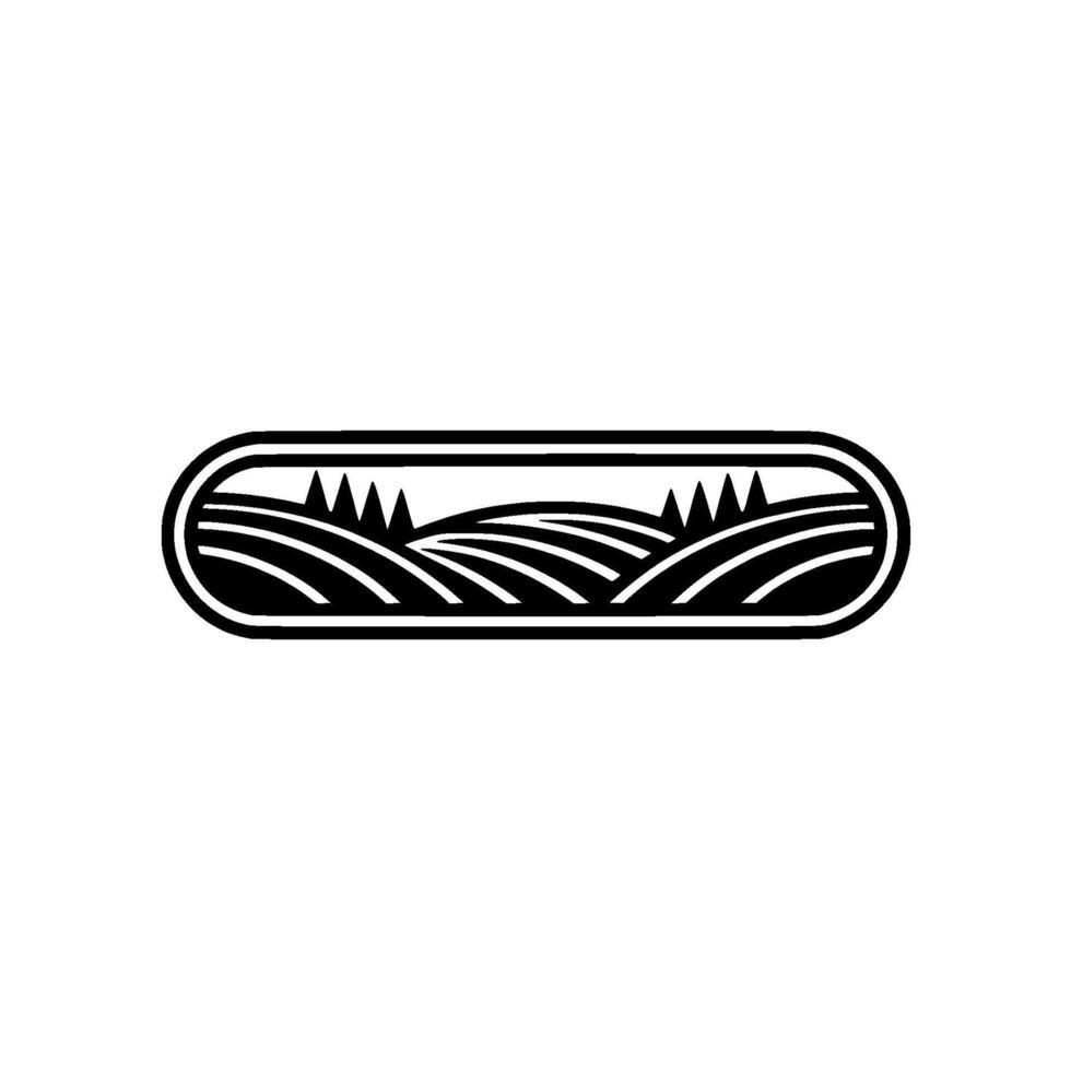 Serene Landscape Emblem, Minimalist Rural - Horizon vector