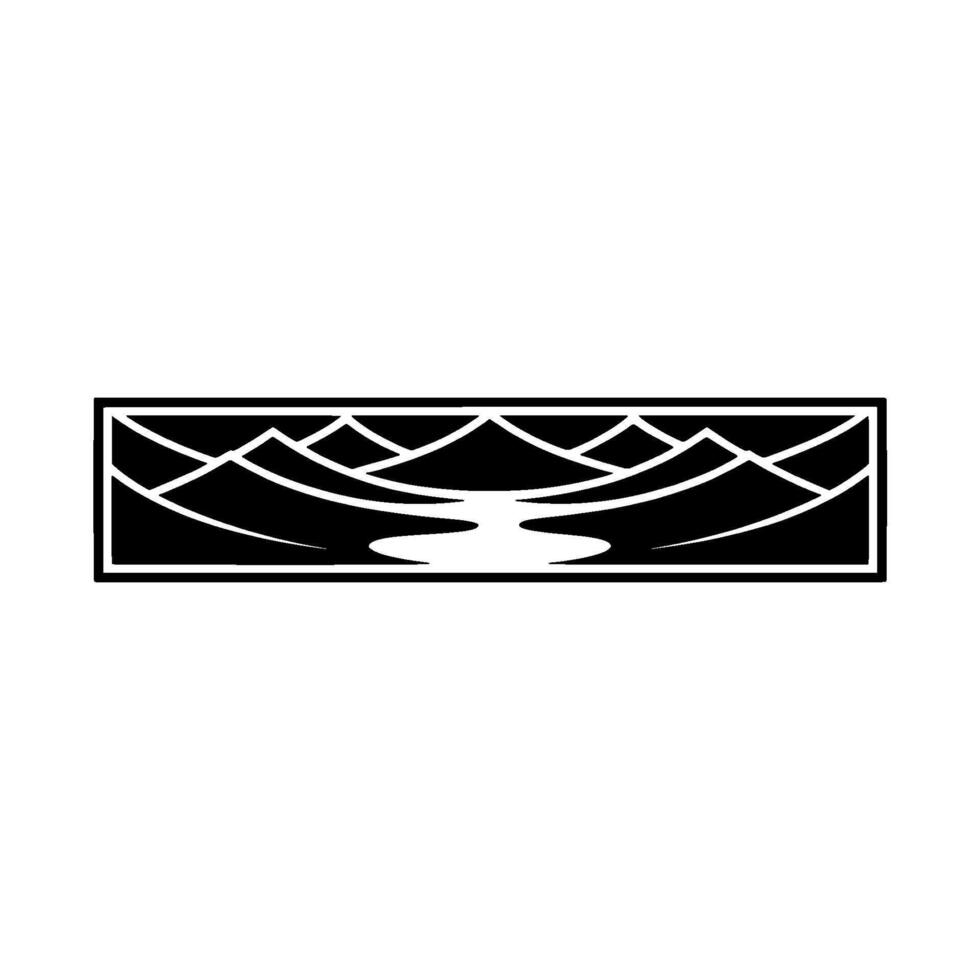 Geometric Mountainscape Emblem, Minimalist Landscape, Illustration vector