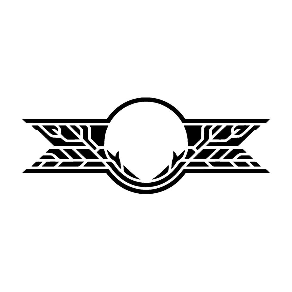 Art Deco Emblem, Vintage Shield, Circular Motif vector