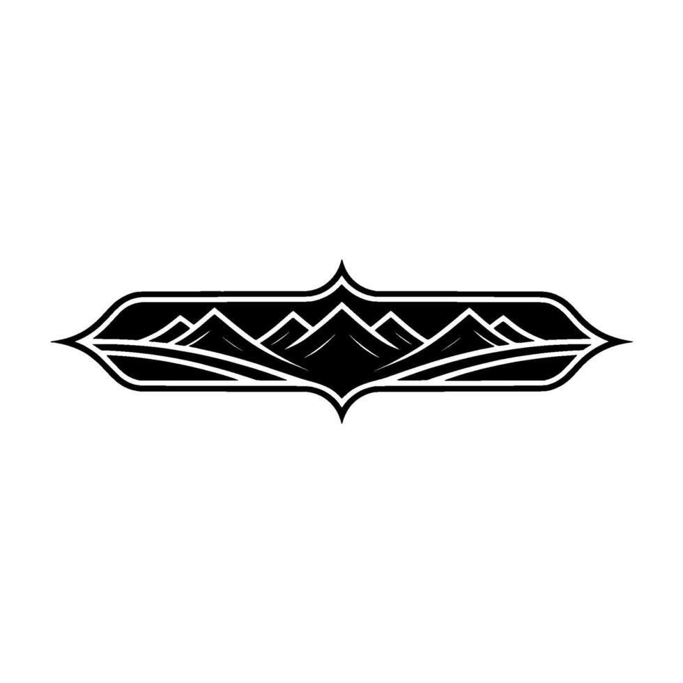 Stylized Mountain Range Emblem, Minimalist vector