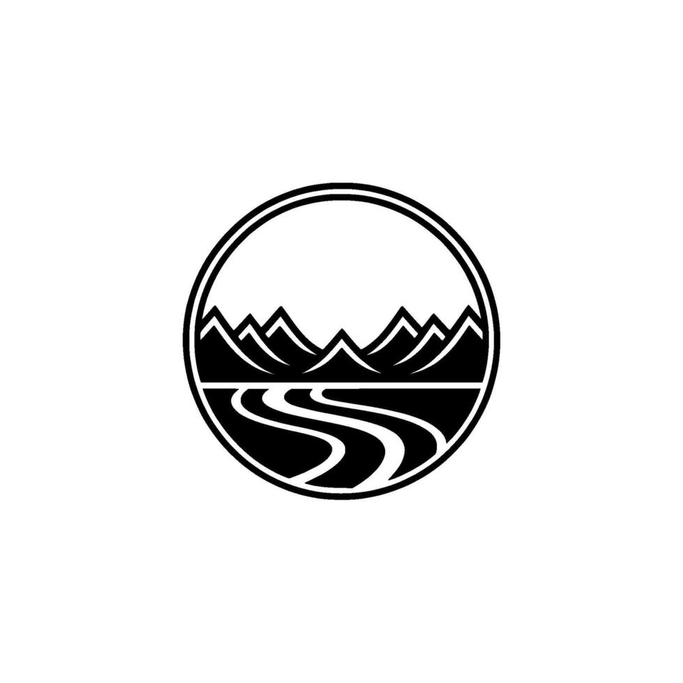 Mountain Trail Emblem - Adventure Exploration vector