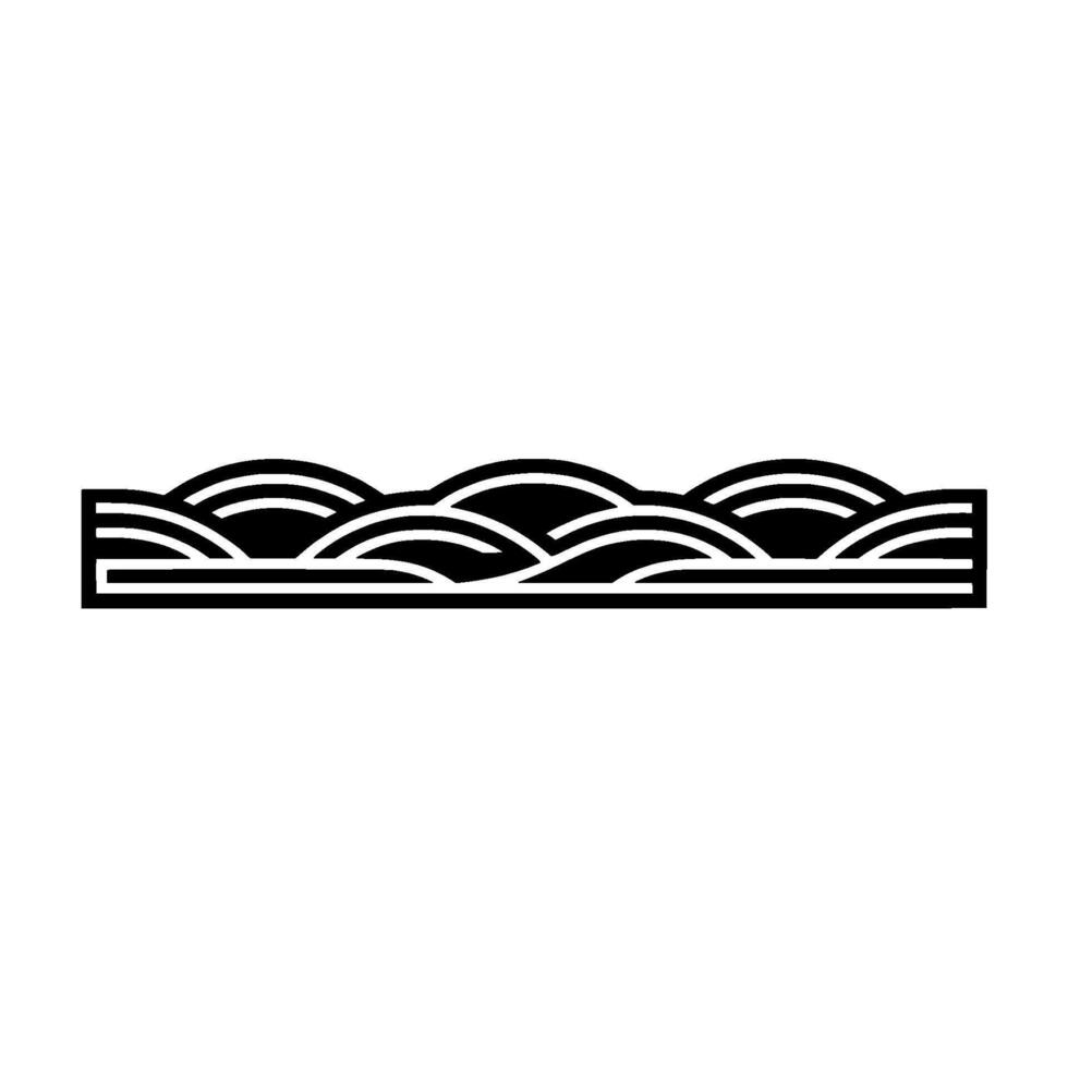 Stylized Wave Border, Minimalist Ocean, Lineart vector