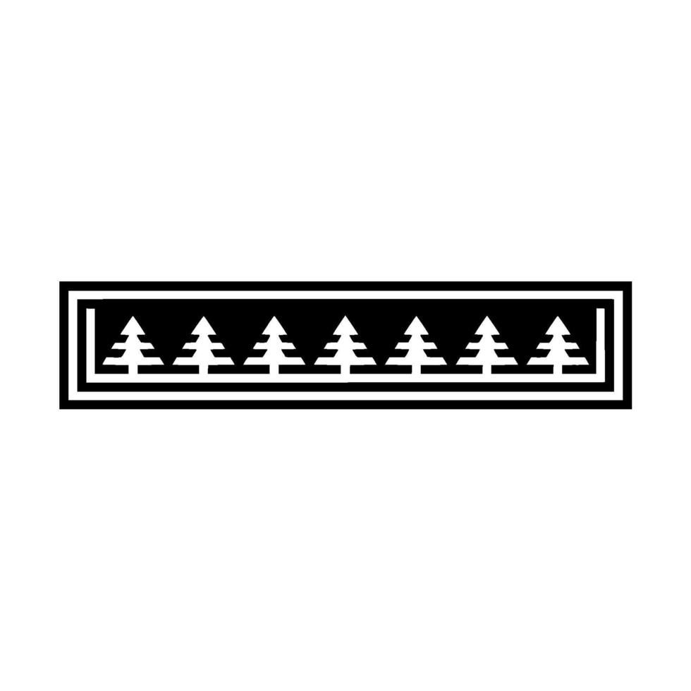 Geometric Forest Border, Minimalist, Pines vector