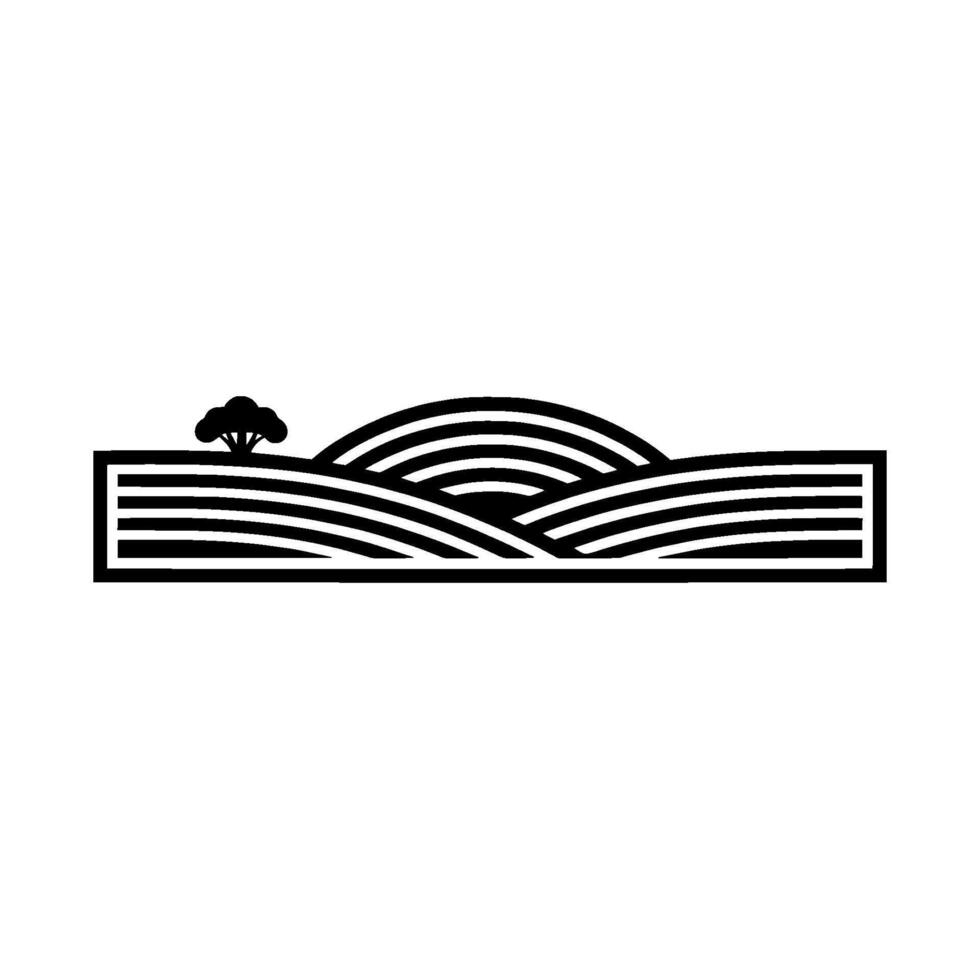 Minimalist Landscape Emblem Serene Horizon - Silhouette vector