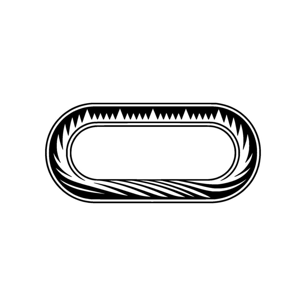 Geometric Track Outline, Minimalist, Oval vector