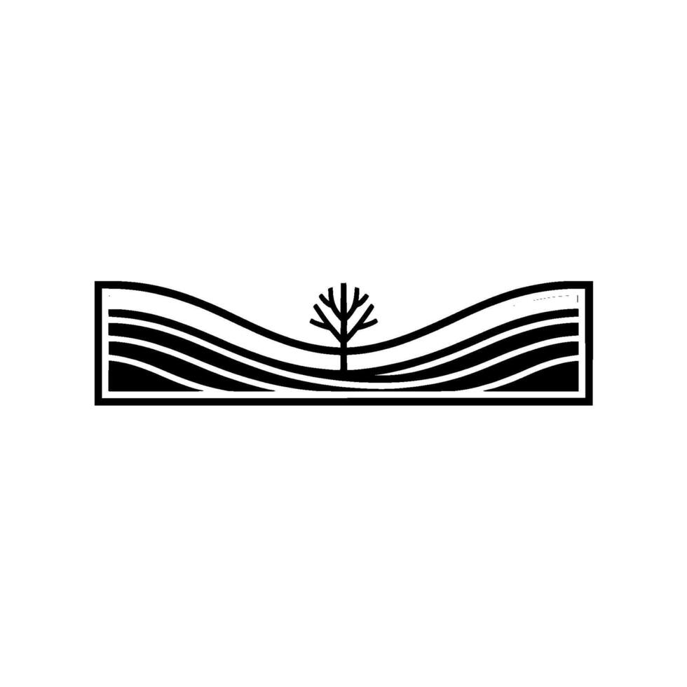 Minimalist Landscape Emblem Resilience and Growth vector