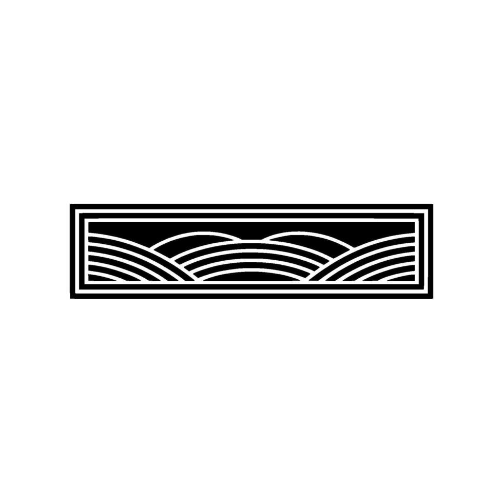 Minimalist Landscape Emblem, Serene Horizon, Pattern vector